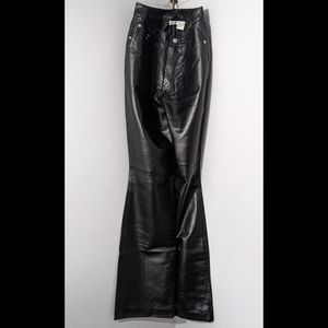 Leather bootcut pants